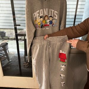 Peanuts Gray Kids Joggers with Snoopy Design